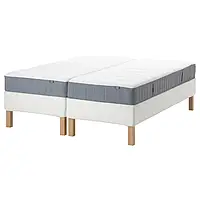 IKEA ESPEVÄR/VESTERÖY (993.898.55), континентальная кровать, белый/жесткий голубой