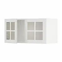 IKEA METOD (794.555.68), навесной шкаф/2 стеклянные двери, белый / Стенсунд белый