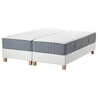 IKEA ESPEVÄR/VÅGSTRANDA (094.148.59), континентальная кровать, белый/жесткий голубой