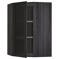IKEA METOD (692.602.60), нижняя дверь с половинчатой/стеклянной дверью, черный / Lerhyttan черная морилка