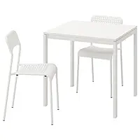 IKEA MELLTORP / ADDE(490.117.66), стол и 2 стула, белый