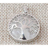 Гарний Кулон для дівчини "Дерево життя" із гірським кришталем, Підвіска-Талісман металевий із каменем