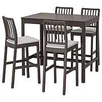 IKEA EKEDALEN / EKEDALEN(693.042.21), барный стол + 4 барных стула, темно-коричневый / светло-серый Оррста