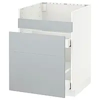 IKEA METOD(092.804.83), тумба под мойку HAVSEN/3fr/2ch, белый / серый Веддинге