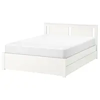 IKEA SONGESAND(592.412.53), Каркас кровати с 2 ящиками для хранения, белый / люрой