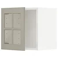 IKEA METOD(394.585.40), дверь/стеклянный шкаф, белый / Стенсунд бежевый