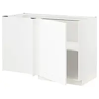 IKEA METOD(394.735.93), угловой шкафчик с полкой, Enköping белый / под белое дерево