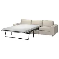 IKEA VIMLE(494.190.58), 3-местный диван-кровать, с широкими подлокотниками / Gunnared бежевый