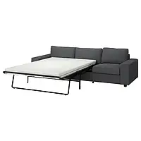 IKEA VIMLE(894.190.61), 3-местный диван-кровать, с широкими подлокотниками / Халларп серый