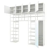 IKEA PLATSA(494.369.20), шкаф 6 дверей, белый STRAUMEN зеркальное стекло/FONNES белый