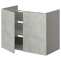 IKEA ENHET(593.224.52), умывальник с пол/дверью, серый / имитация бетона