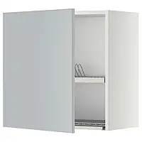 IKEA METOD(494.558.57), навесной шкаф с сушкой для посуды, белый/серый Веддинге