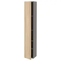 IKEA ENHET(993.224.74), высокий шкаф 4 полки/дверь, серый / имитация дуб