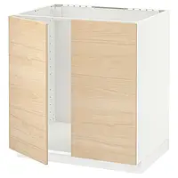 IKEA METOD(894.547.90), первая мойка / 2 двери, белый / светлый ясень Аскерсунд узор