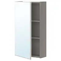 IKEA ENHET(993.225.01), шкаф с зеркалом и дверью, серый