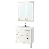 IKEA HEMNES / ODENSVIK(593.044.67), мебель для ванной, комплект из 4 шт., белый / батарея Voxnan