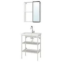 IKEA ENHET / TVÄLLEN(293.375.77), меблі для ванної кімнати, комплект 9 шт, білий / гліпенова батарея