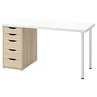 IKEA LAGKAPTEN / ALEX(694.319.74), стол письменный, белый/под беленый дуб