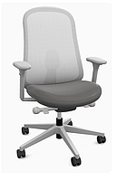 Эргономичное кресло офисное с профилированным сиденьем Lino Mineral Frame and Base Phoenix Blizzard Серый