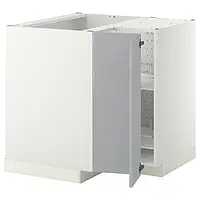 IKEA METOD(793.578.41), угловой шкаф с каруселью, белый / серый Веддинге