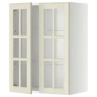 IKEA METOD(893.949.80), половина / 2 стеклянная дверь, белый/кремовый Бодбин