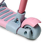 Дитячий триколісний самокат iTrendy 5 в 1 з батьківською ручкою та бортиком Scooter Uni Smart 5 in 1 Рожевий, фото 4