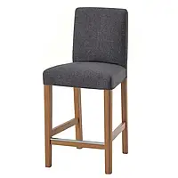 IKEA BERGMUND(193.847.05), Барный стул со спинкой, имитация дуб/канцелярский средне-серый