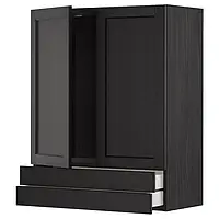 IKEA METOD / MAXIMERA(094.591.69), шкаф с 2 дверями/2 ящиками, черный/Lerhyttan черная морилка