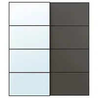 IKEA AULI / MEHAMN(694.369.00), Раздвижные двери, черное зеркало/темно-серый 2 стороны