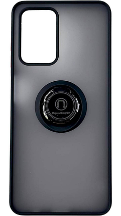 TPU чохол накладка Matte Ring Magnit для ZTE Blade A72 чорний, фото 4