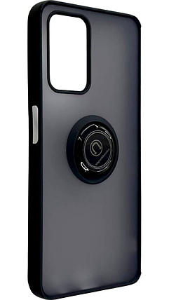 TPU чохол накладка Matte Ring Magnit для ZTE Blade A72 чорний, фото 1