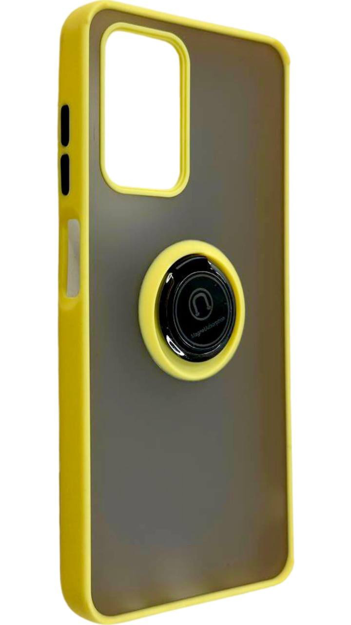 TPU чохол накладка Matte Ring Magnit для ZTE Blade A72 жовтий