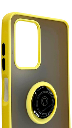 TPU чохол накладка Matte Ring Magnit для ZTE Blade A72 жовтий, фото 4