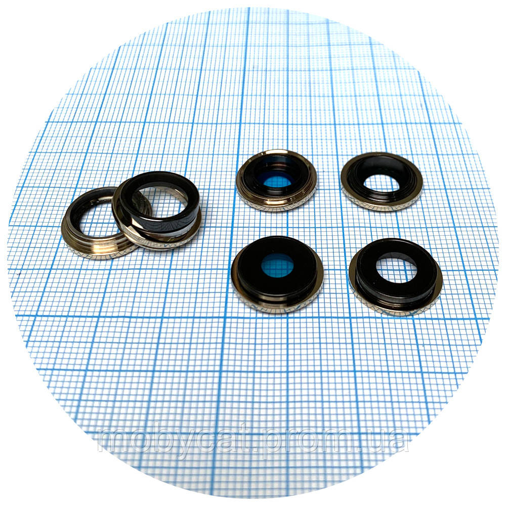 Скло камери Apple iPhone 13 Pro, iPhone 13 Pro Max (із золотистим кільцем - 3 шт), фото 1