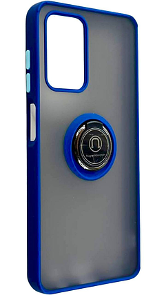TPU чохол накладка Matte Ring Magnit для ZTE Blade V40 Vita синій, фото 1