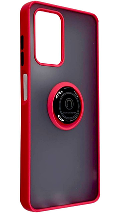 TPU чохол накладка Matte Ring Magnit для ZTE Blade A72 червоний, фото 1