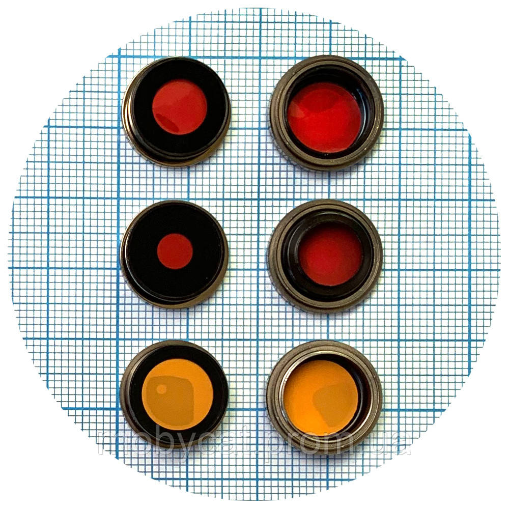 Скло камери Apple iPhone 14 Pro, iPhone 14 Pro Max (оригінал Китай із золотистим кільцем - 3 шт), фото 1