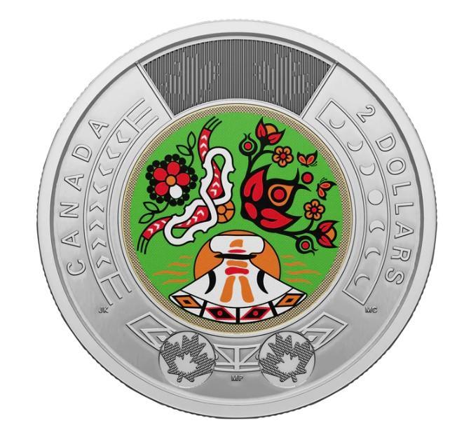 Канада. 2 фунти 2023 рік. День корінних жителів Канади. Кольорова емаль.No1487, фото 1