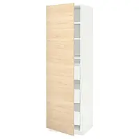 IKEA METOD / MAXIMERA(893.559.07), висока шафа з ящиками, білий/Askersund світлий попелястий малюнок