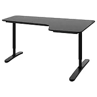 IKEA BEKANT(992.828.64), угловой стол справа, шпон ясеня черный/тонированный в черный цвет