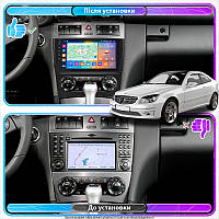 Lb Штатна магнітола в машину для Mercedes-Benz C-Клас II (W203) Рестайлінг 2004-2008 екран 9" 4/64Gb