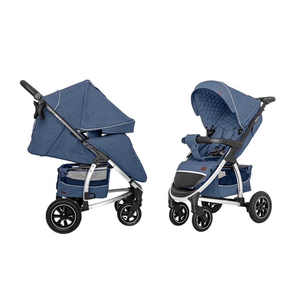 Коляска прогулянкова, візочок, Carrello Vista CRL-5511 Denim Blue, синя, Карелло Віста, до22кг, надувні колеса