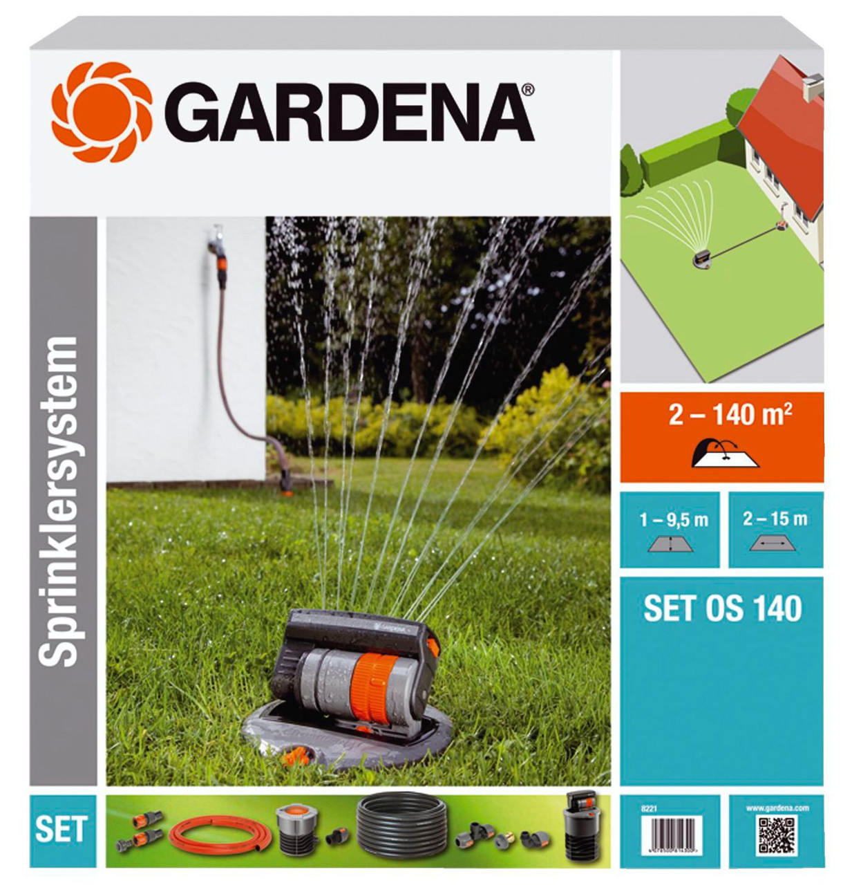 Набор для полива Gardena с дождевателем OS 140 (08221-20.000.00) - фото 1 - id-p337247607