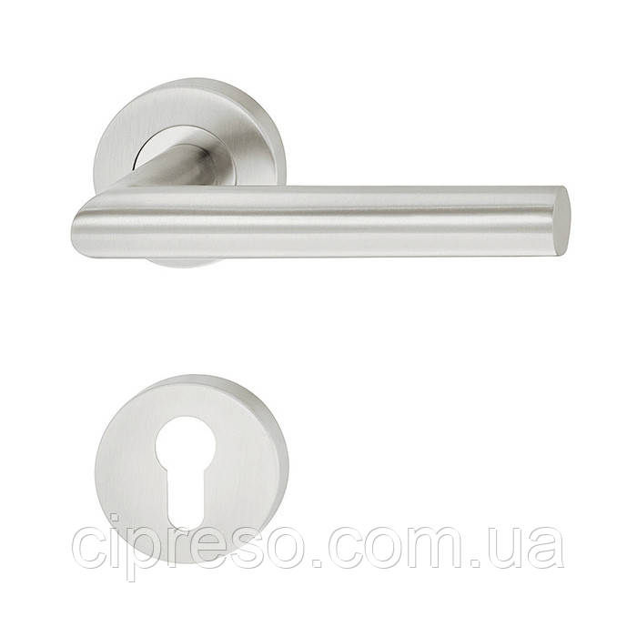Комплект дверних ручок LDH 2171 PC неіржавка сталь матова, фото 1