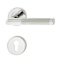 Комплект дверних ручок LDH 2171 PC 8 неіржавка сталь матова — полірована