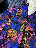 Куртка демисезонная разноцветная с черепами7-439