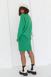 В'язаний костюм зі спідницею-олівцем і джемпером зелений, фото 3