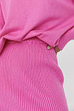 В'язаний костюм зі спідницею-олівцем і джемпером рожевий, фото 4