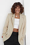 Жіночий піджак із кольоровою підкладкою бежевий, фото 8