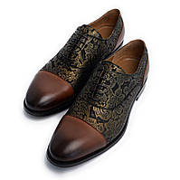 Чоловічі туфлі ОКСФОРДИ ПАБЛО Tanner 45 Темно-коричневий з срібним AT, код: 7556125